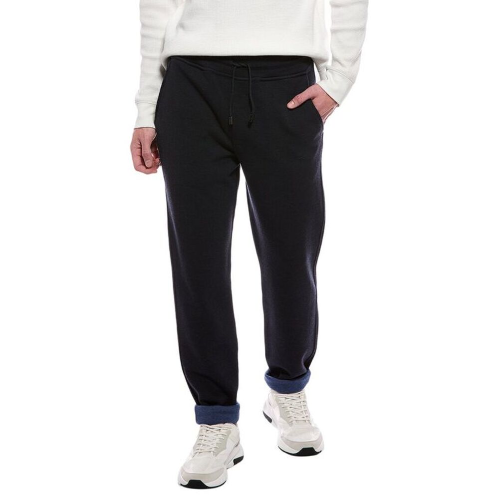 Isaia Mens Wool-Blend Jogger, Black